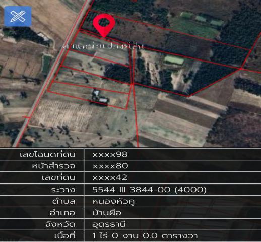 ขายที่ดินเปล่า ใกล้โรงเรียนยางโกน อำเภอบ้านผือ จังหวัดอุดรธานี