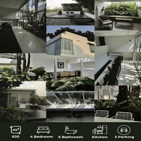 ขายโฮมออฟฟิศ 3 ชั้น มีบรรยากาศสวนส่วนตัวในอาคาร ย่านพัฒนาการ 58 ราคา 39 ล้านบาท