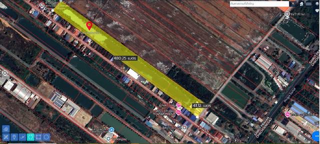 ขาย ที่ดิน 22 ไร่ บางบ่อ สมุทรปราการ ผังสีม่วง  ใกล้นิคมเวลโกรล และนิคมใหม่ อารยะ ย่านบางบ่อ เหมาะทำโกดัง หรือ หอพัก หน้ากว้าง 40 เมตร